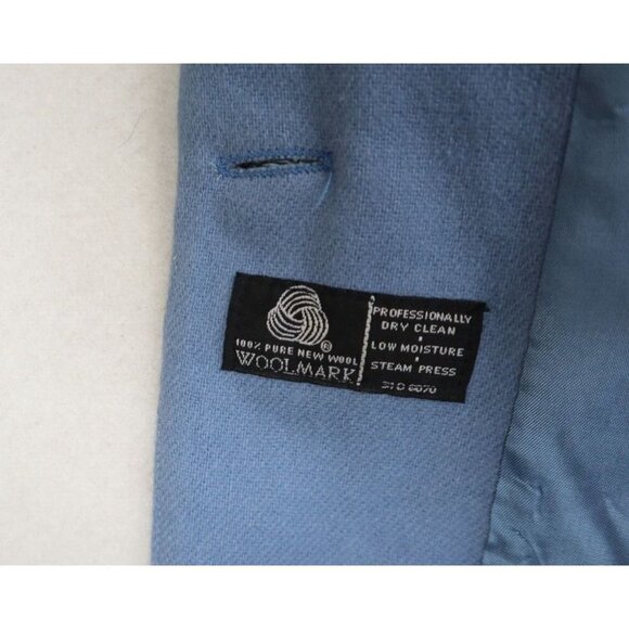 ADOLFO STUDIO - WOMEN'S BLUE ONE-BUTTON 100% WOOL BLAZER JACKET - SIZE 14P - Picture 7 of 15